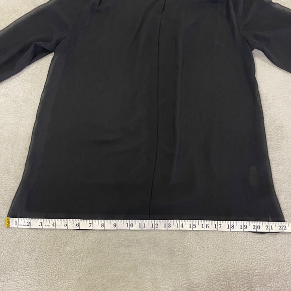 Black Sheer Top with Tie Size Small - Picture 13 of 14